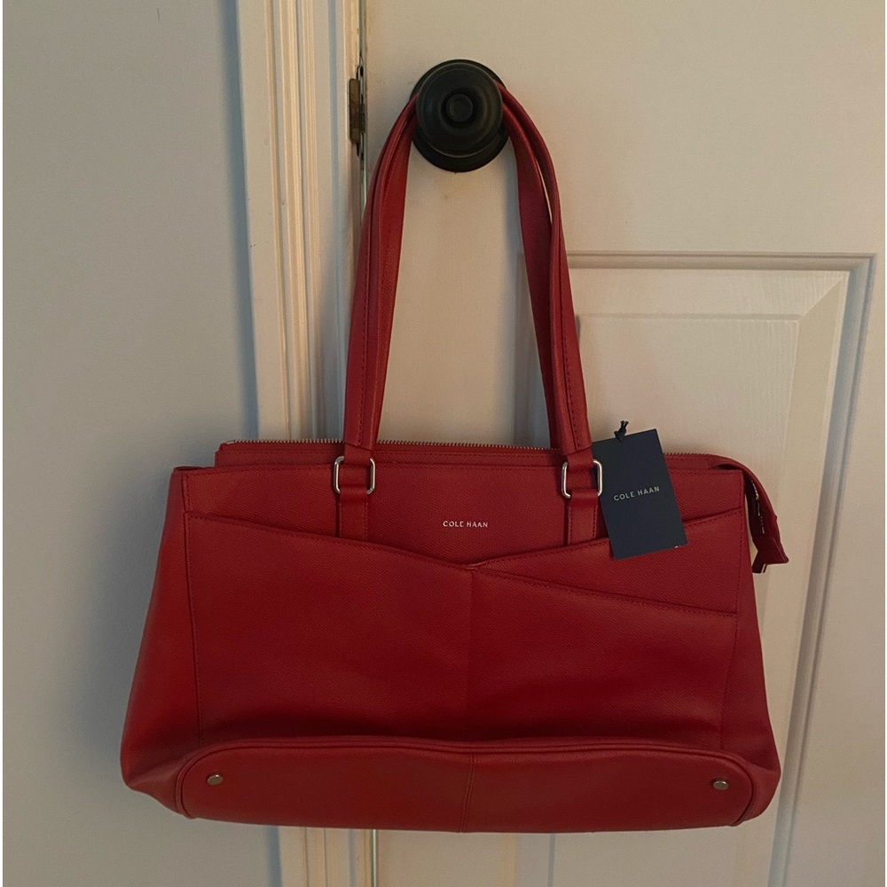 Cole Haan American Airlines Red Leather Tote